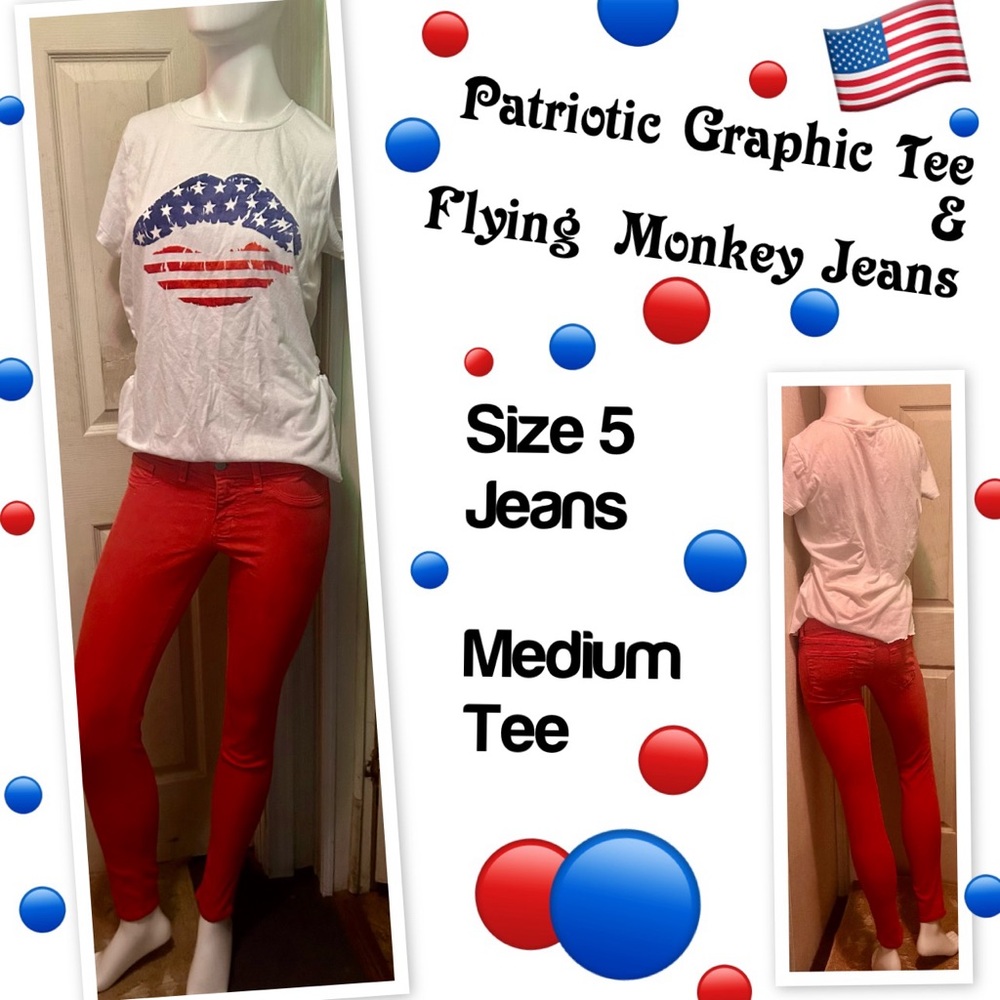 Flying Monkey Red Jeans for Juniors w/Graphic Tee